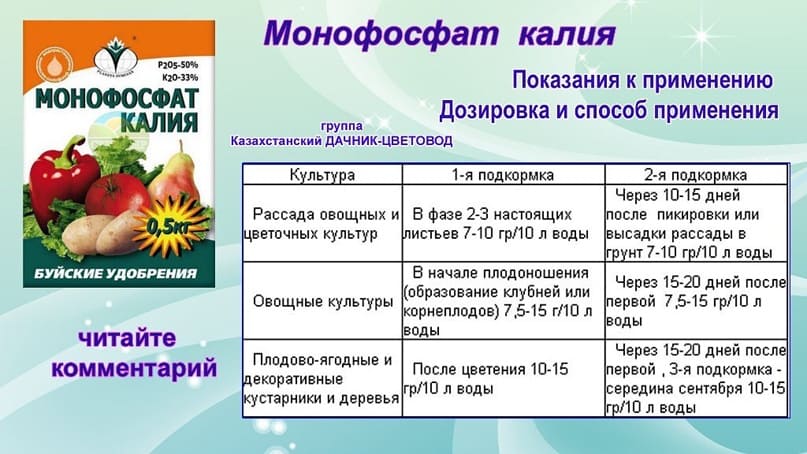 Монофосфат калия для томатов: внекорневая подкормка